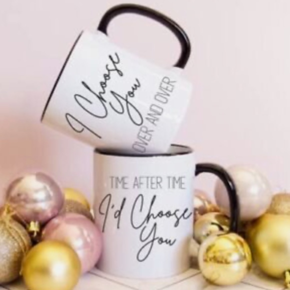 I Choose You Mr and Mrs Coffee Mugs Set - Anniversary Mug Gift for Husband, Wife - Picture 4 of 4